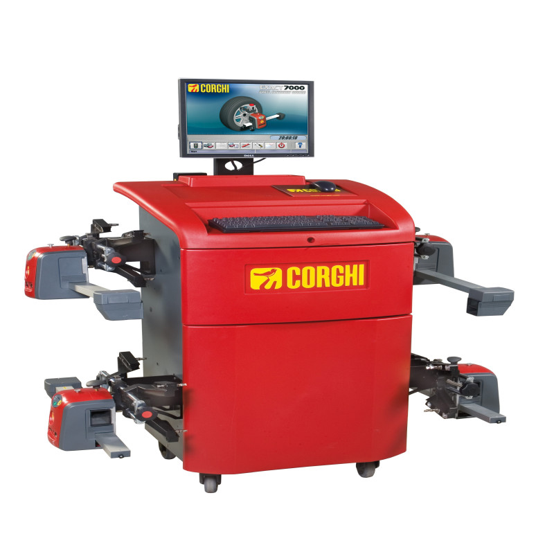 Thiết bị kiểm tra góc đặt bánh xe công nghệ CCD 8 cảm biến dùng cho xe tải, bus, kẹp vành 26" (màu đỏ)