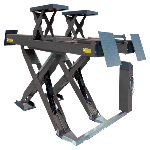 [COGI-ERCOX4300CTLT:20] Cầu nâng cắt kéo kiểm tra góc đặt bánh xe 4,3 tấn, lắp chìm, có bàn nâng phụ, 3 pha, màu xám RAL 7024 (bao gồm đĩa lái Trung Quốc và bộ phụ kiện)